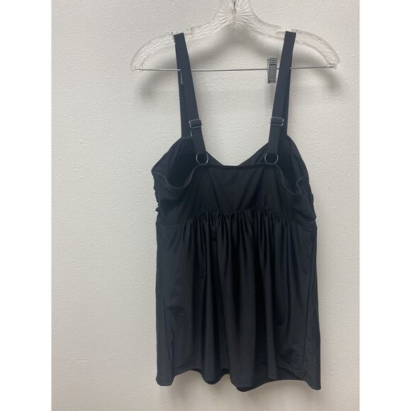 Unbranded Black Swimming Top Plus Size 2XL Padded Pleated NWOT - Picture 2 of 3